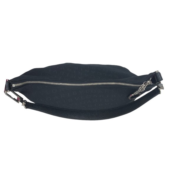 Bvlgari Logomania Black Canvas Leather Handbag Shoulder Bag One Size - Picture 5 of 16